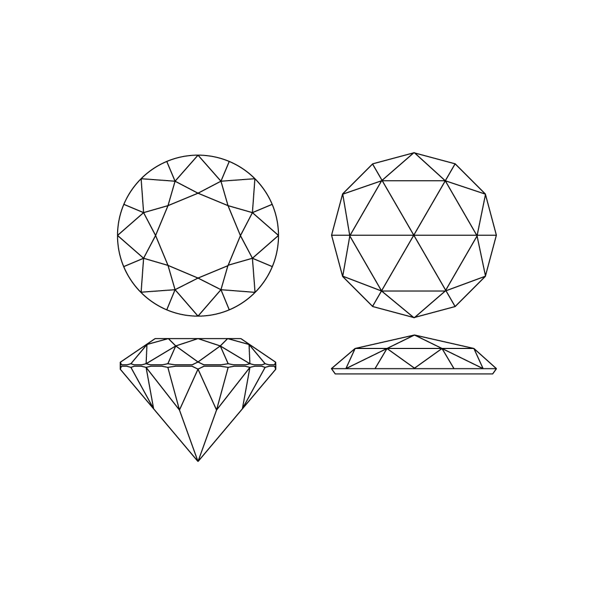 Brilliant cut vs. Rosecut diamonds