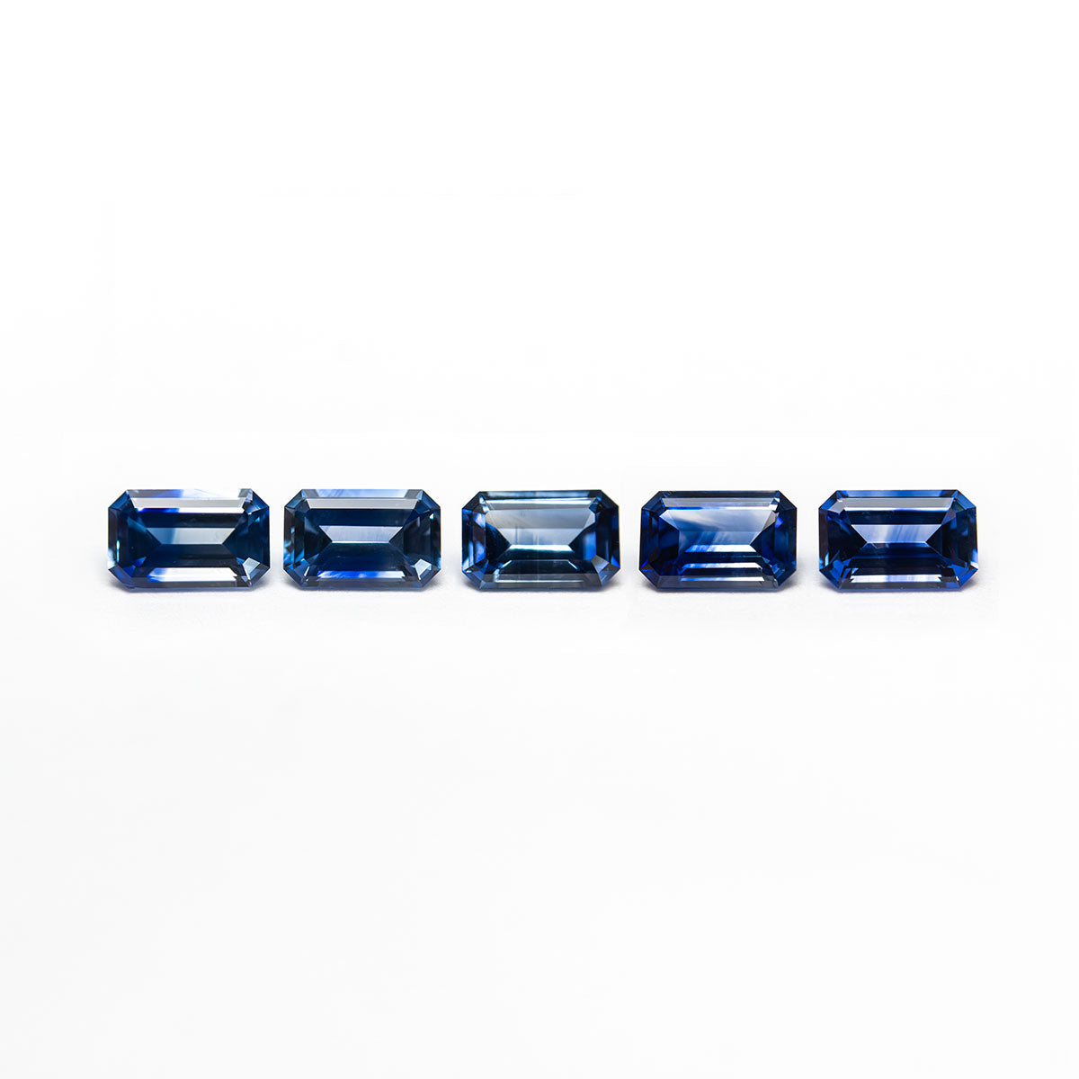 2.25cttw 5pc 5.5x3.5mm Cut Corner Rectangle Step Cut Sapphires 27722-01