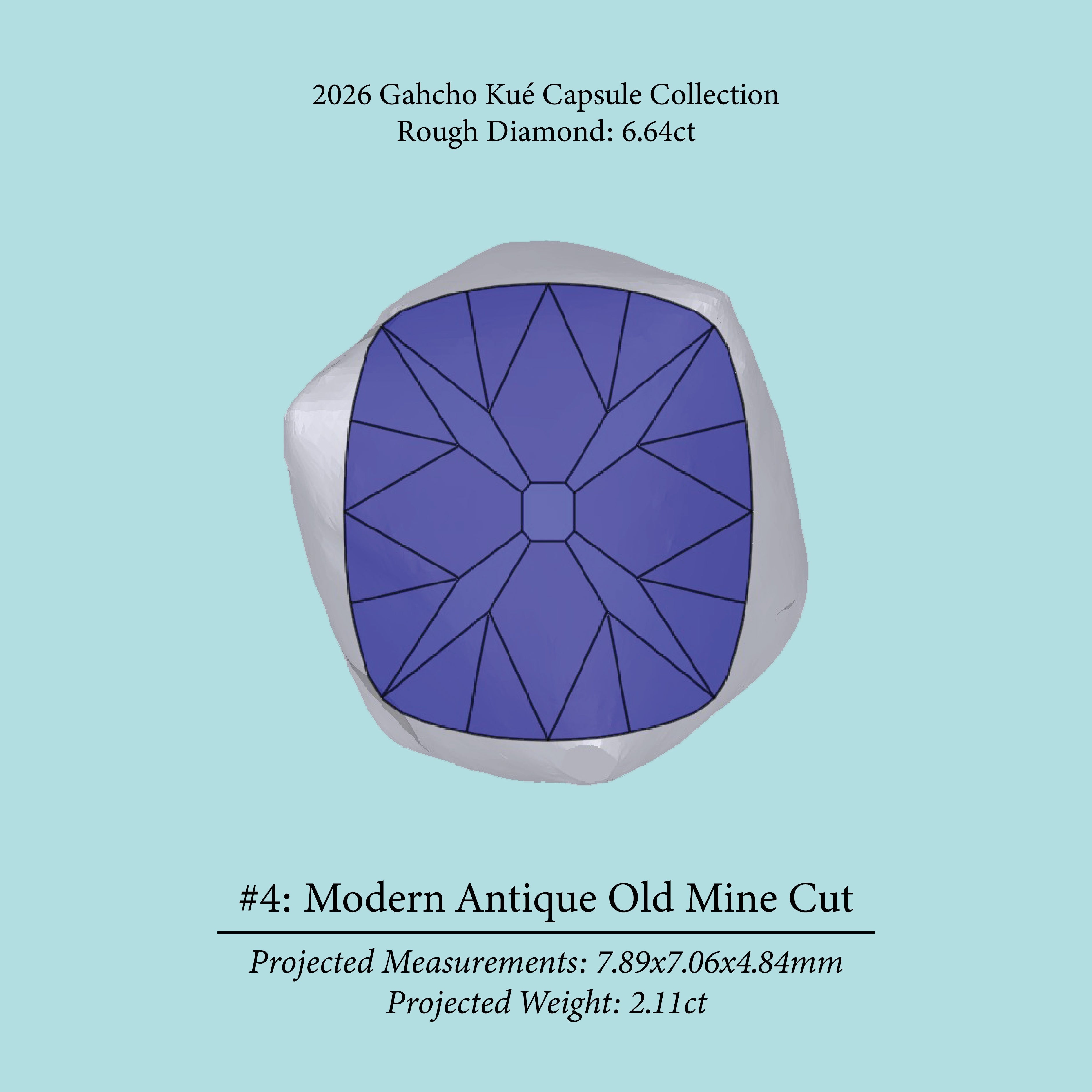 6.64ct SI2 L Pre-Cut Canadian Champagne Diamond 27944