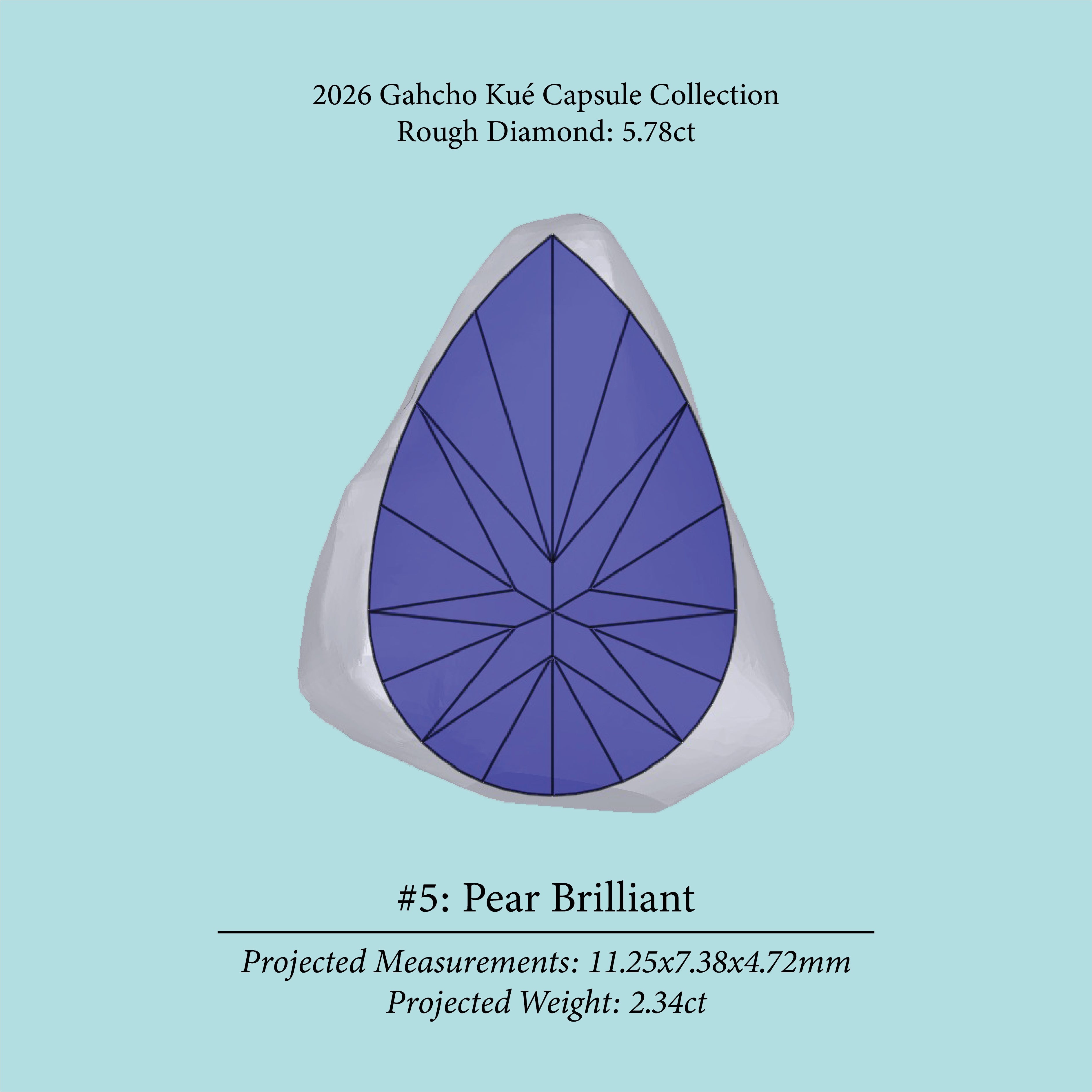 5.78ct VS2 C2 Pre-Cut Canadian Champagne Diamond 27941