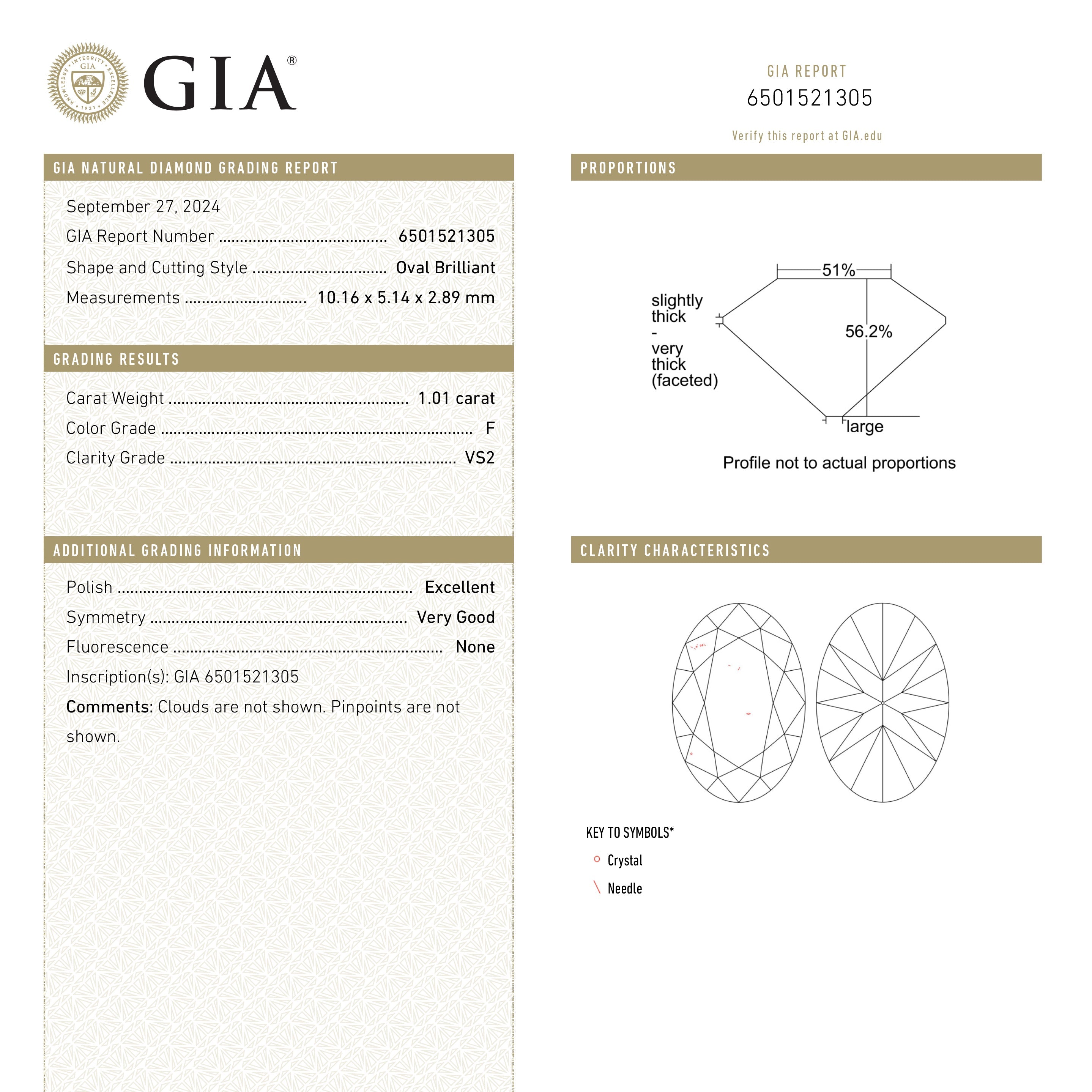 1.01ct 10.16x5.14x2.39mm GIA VS2 F Modern Antique Moval Brilliant 26541-01