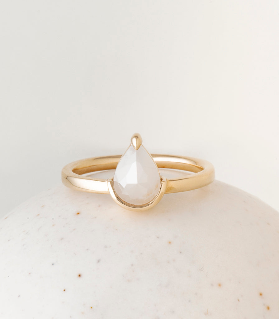 ATTIC Ring - Icy Pear Rosecut Diamond