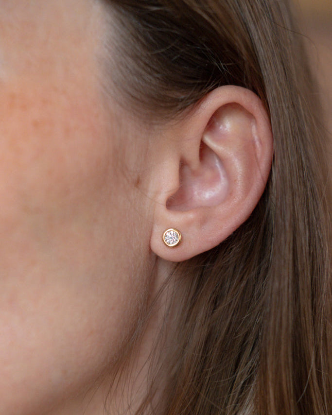 Buoy Studs - Champagne Diamonds