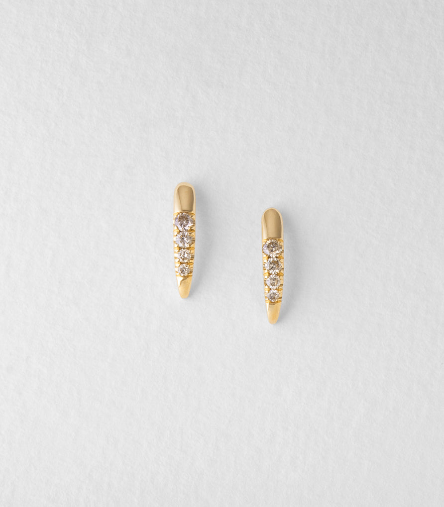 Diamond Torc Earrings - Champagne