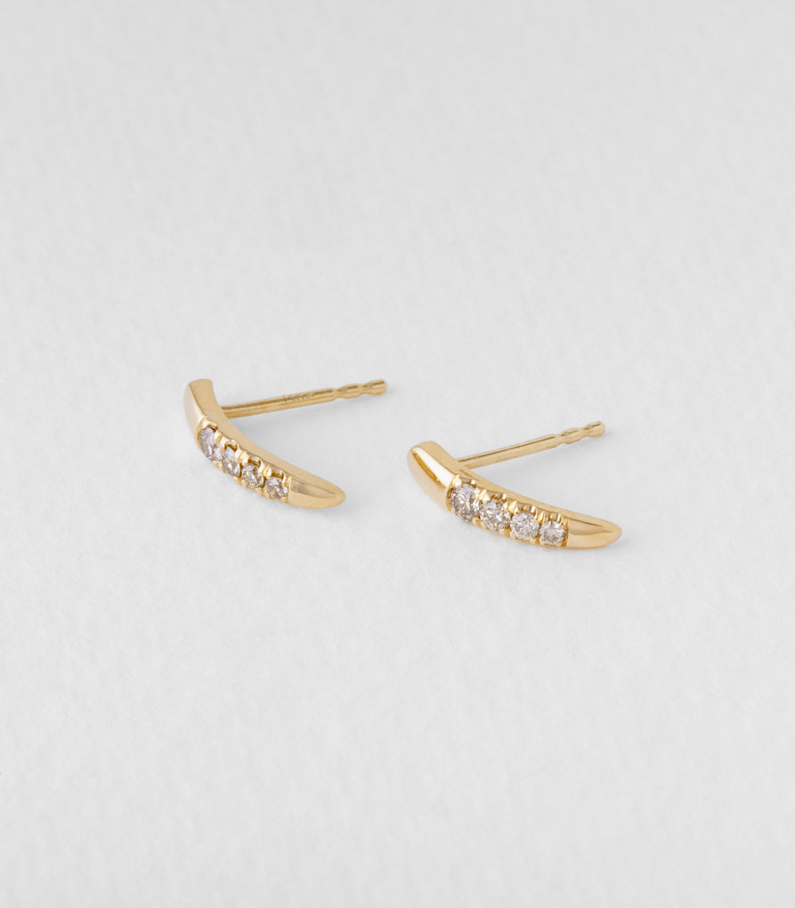 Diamond Torc Earrings - Champagne