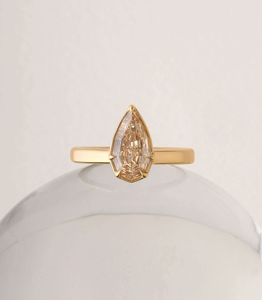 Georgie Ring - Champagne Geo Pear Diamond