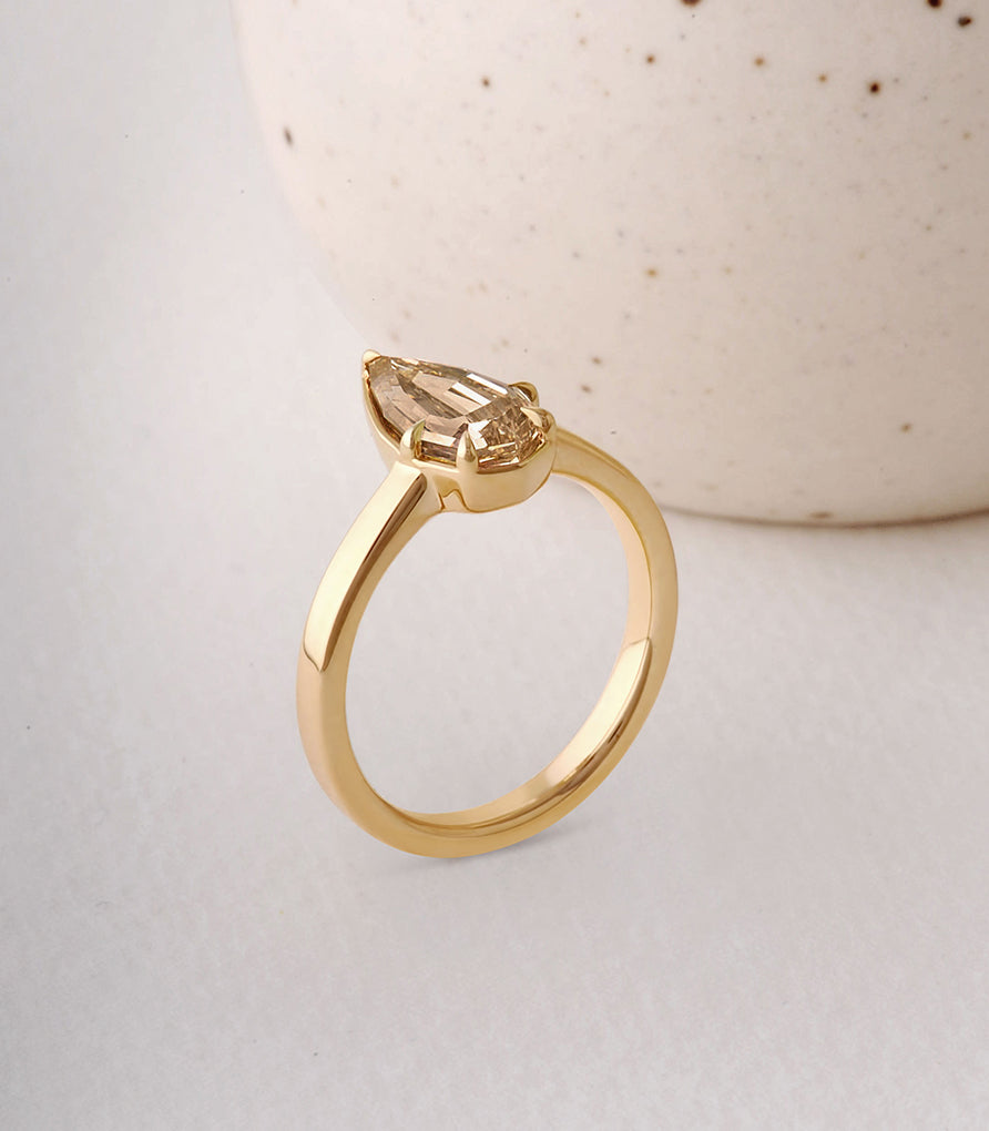 Georgie Ring - Champagne Geo Pear Diamond