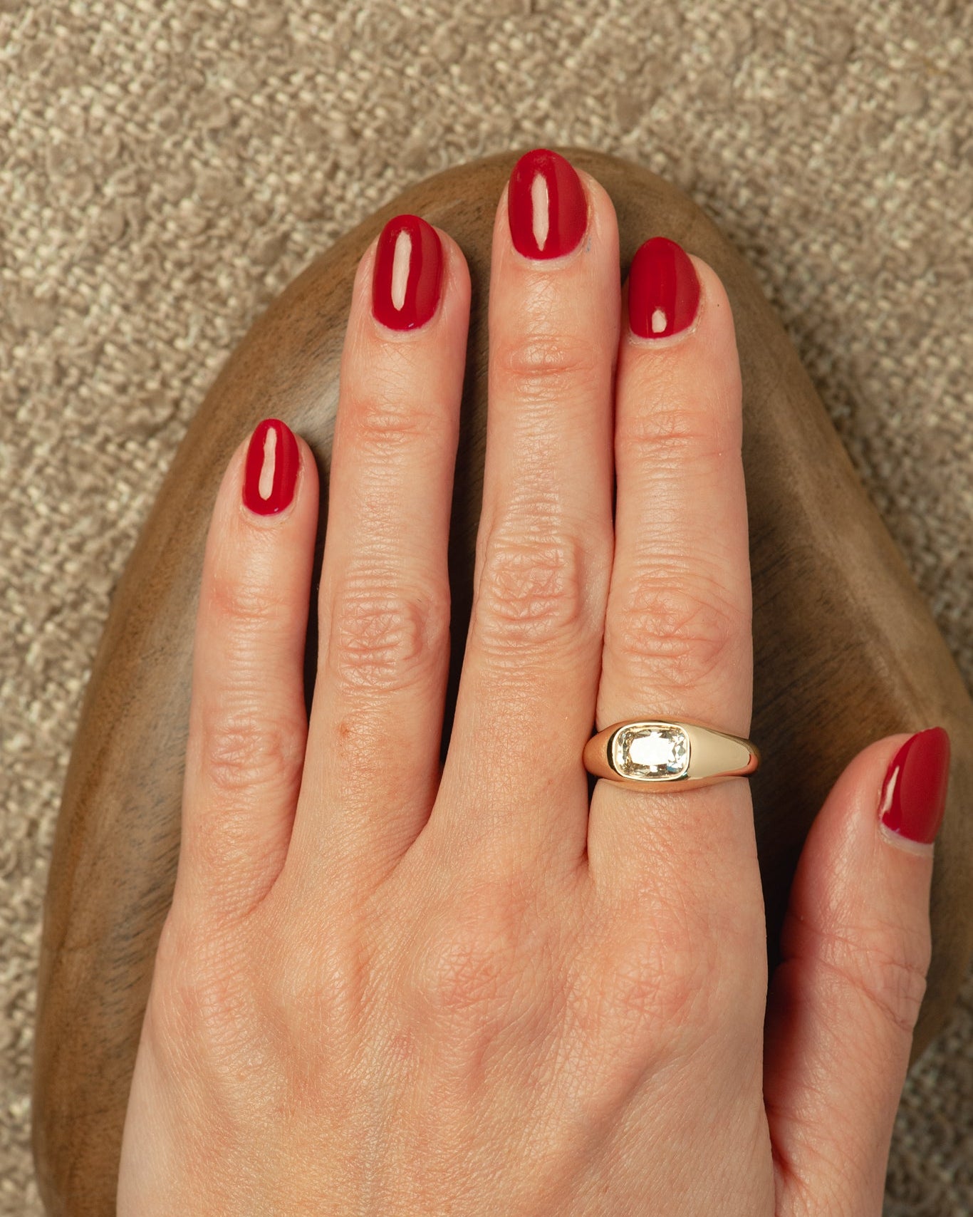 Jasper Ring - Champagne Modern Old Mine Cut Canadian Diamond