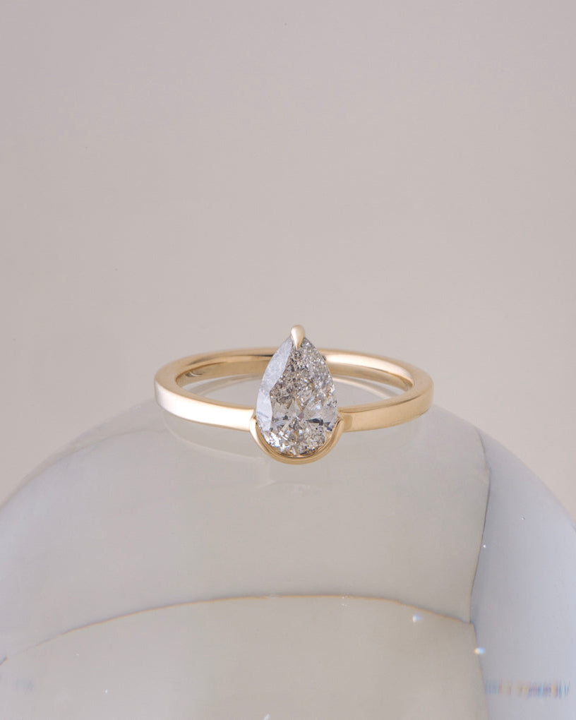 ATTIC Ring - Salt + Pepper Pear Brilliant Cut Diamond