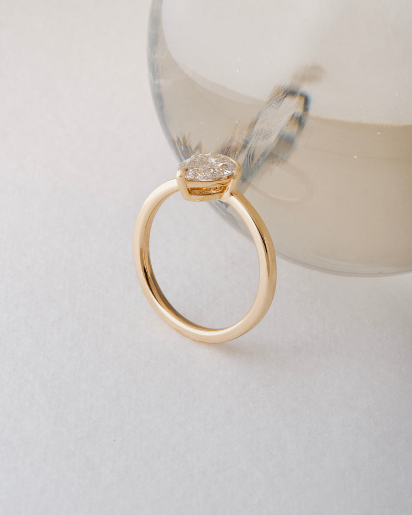 ATTIC Ring - Salt + Pepper Pear Brilliant Cut Diamond