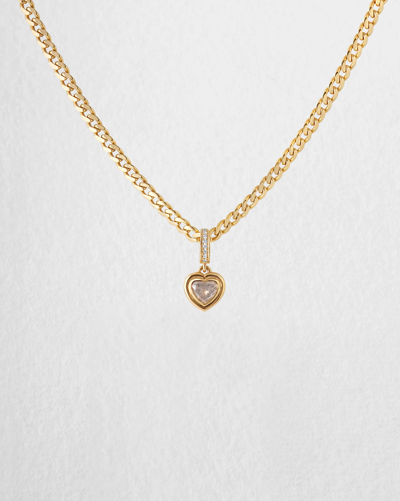 Sol Pendant - Fancy White Heart Diamond