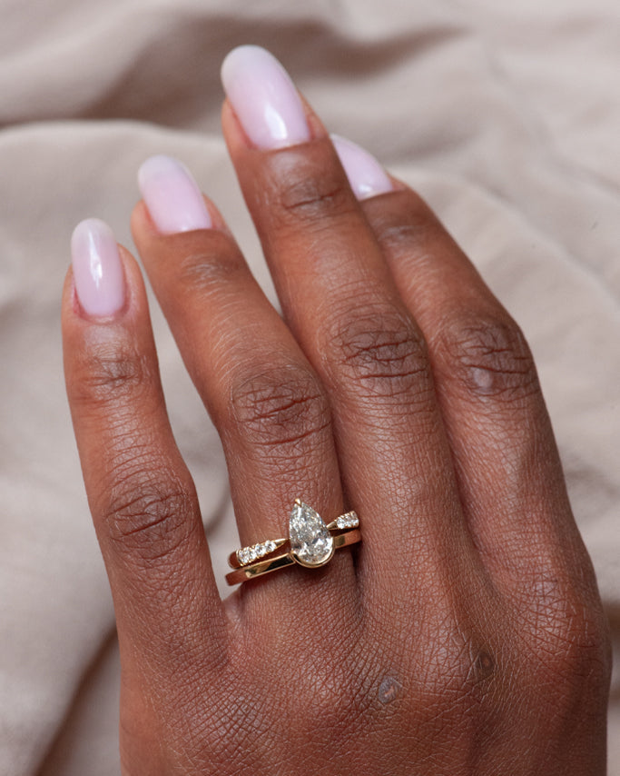 ATTIC Ring - Salt + Pepper Pear Brilliant Cut Diamond