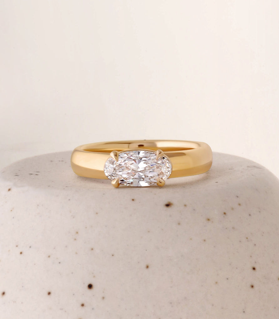 Ava Ring - Moval Brilliant-Cut Diamond