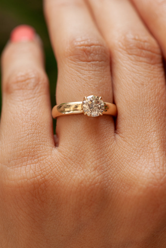 Ava Ring - Champagne Canadian Modern Antique Old European Cut