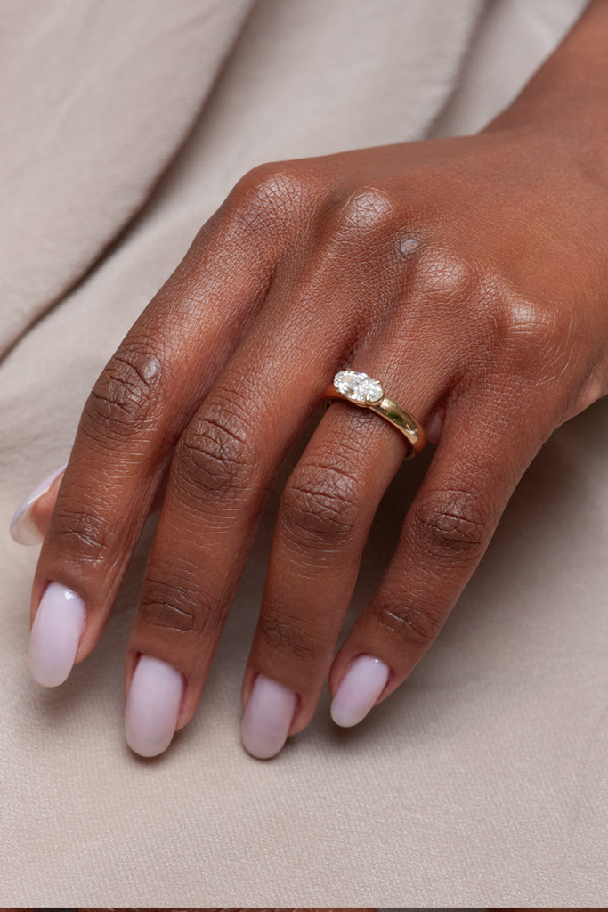 Ava Ring - Moval Brilliant-Cut Diamond
