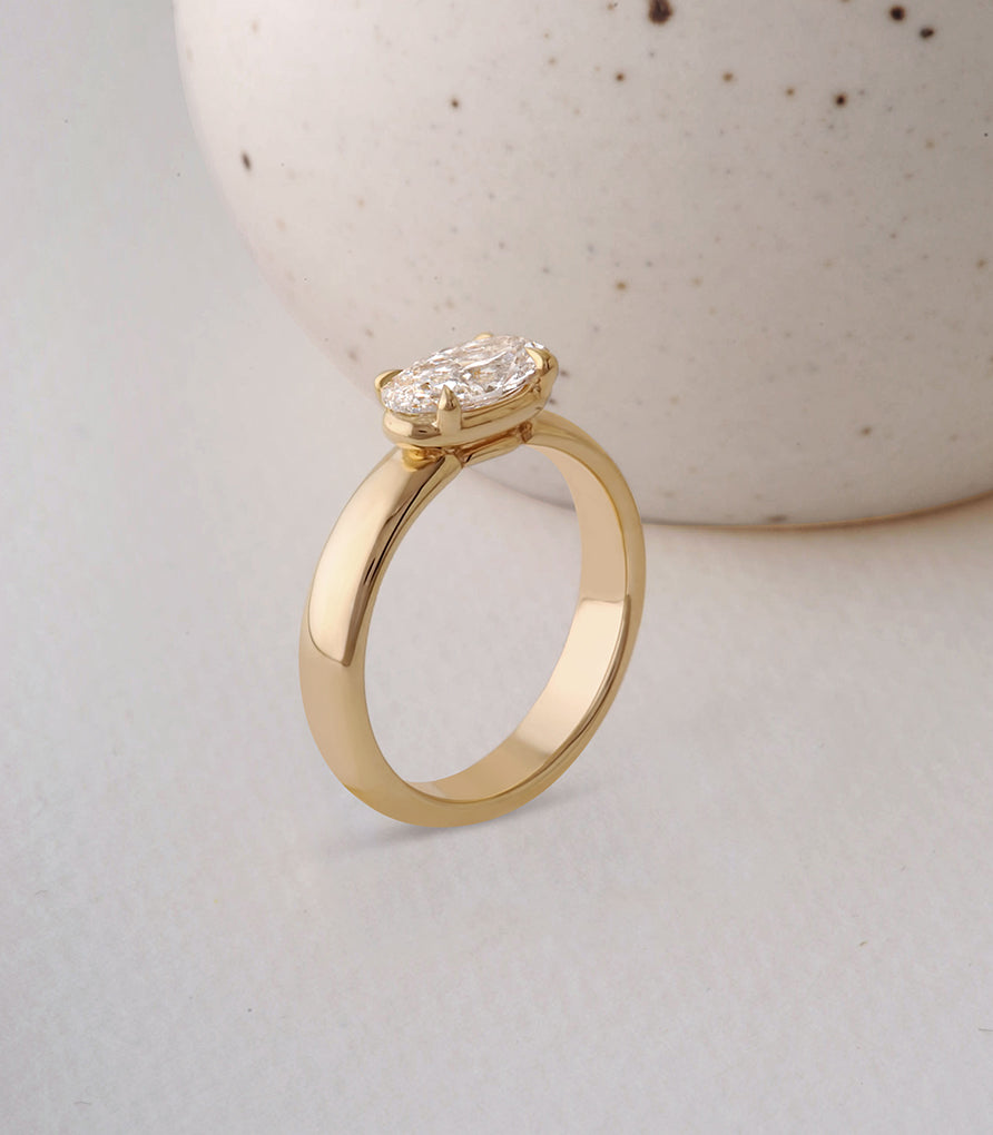 Ava Ring - Moval Brilliant-Cut Diamond
