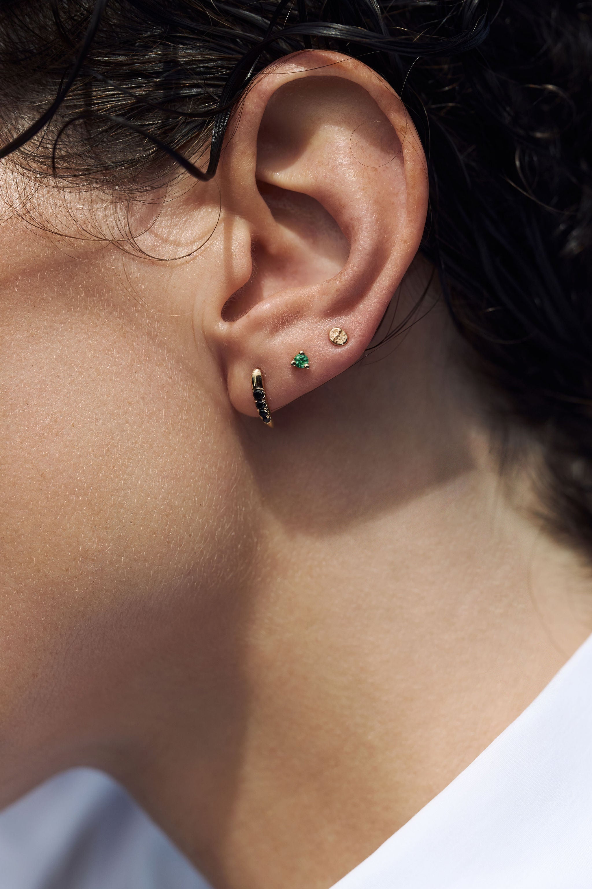 Diamond Torc Earrings - Black