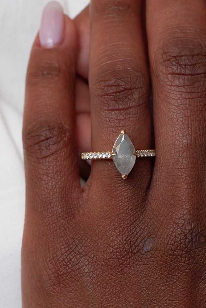 Nova Ring - Grey Marquise Diamond