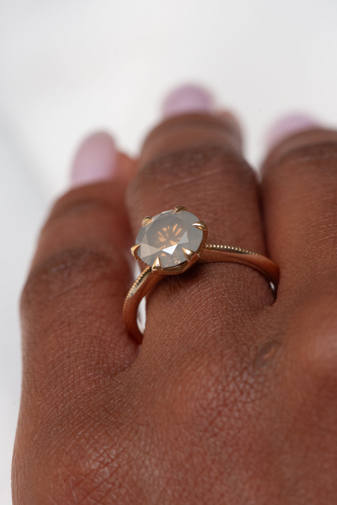 Simone Ring - Opalescent Grey Diamond