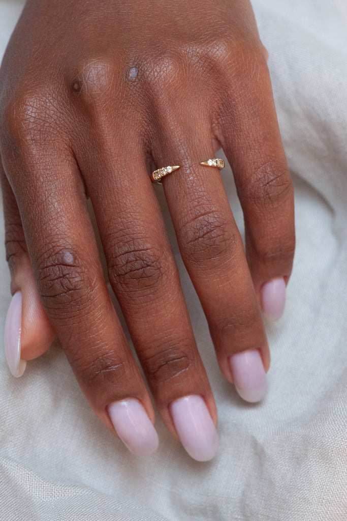 Diamond Torc Ring - Champagne