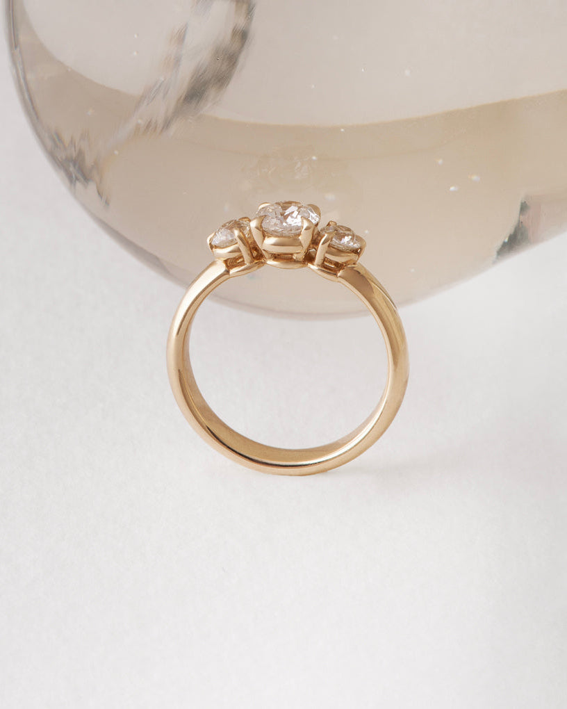 Carmel Ring - Antique Old Mine Cut Diamonds