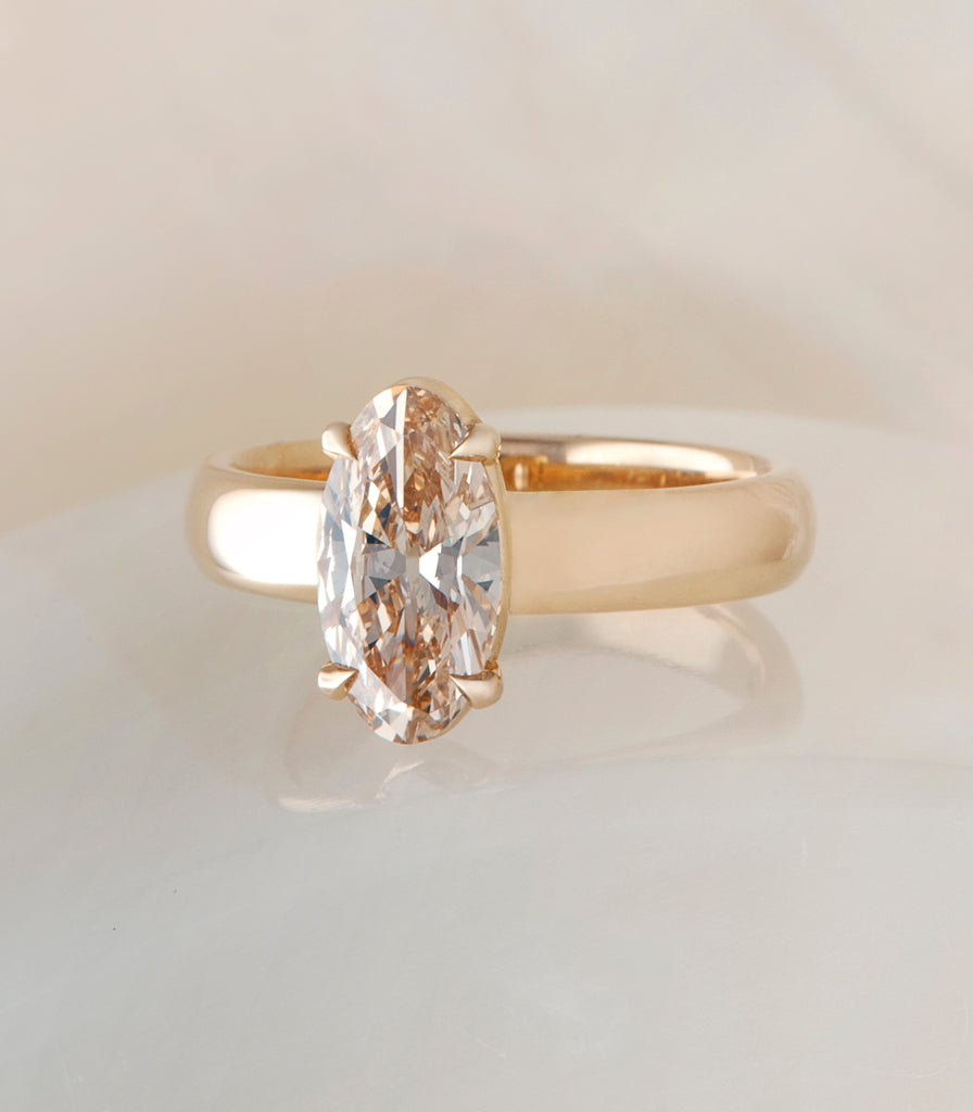 Ava Ring - Champagne Moval Diamond