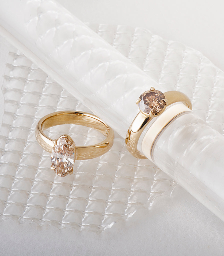 Ava Ring - Champagne Moval Diamond