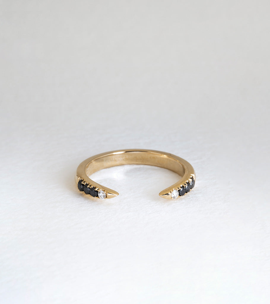 Diamond Torc Ring - Black
