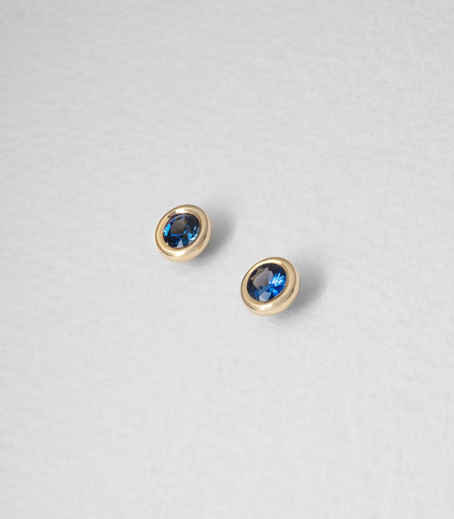 Buoy Studs - Blue Sapphires