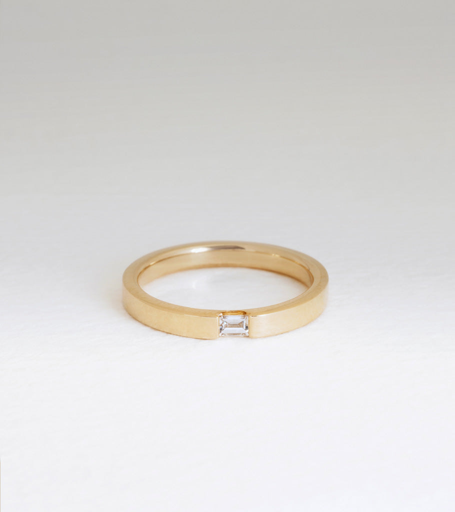 Diamond Slice Ring - Baguette