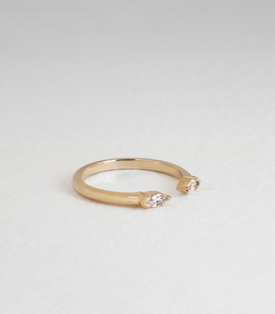 Marquise Diamond Torc Ring