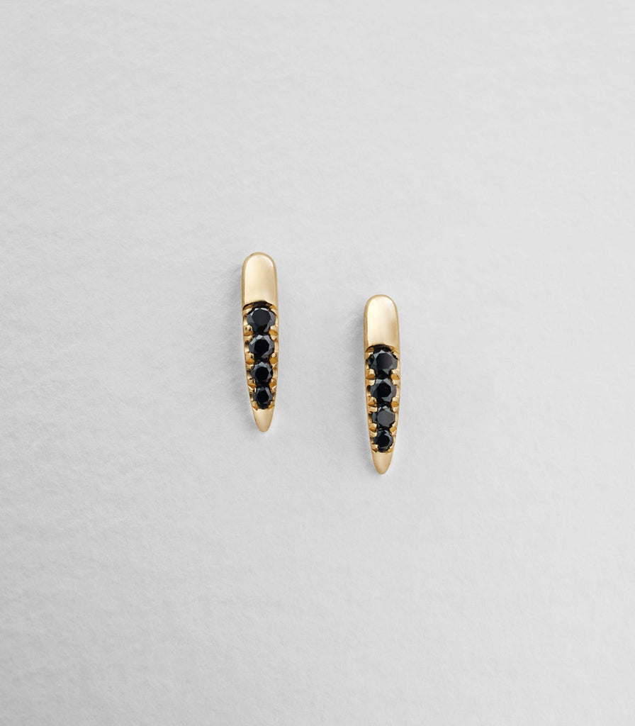 Diamond Torc Earrings - Black