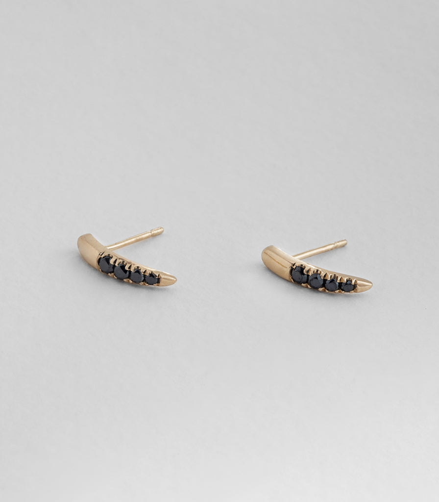 Diamond Torc Earrings - Black