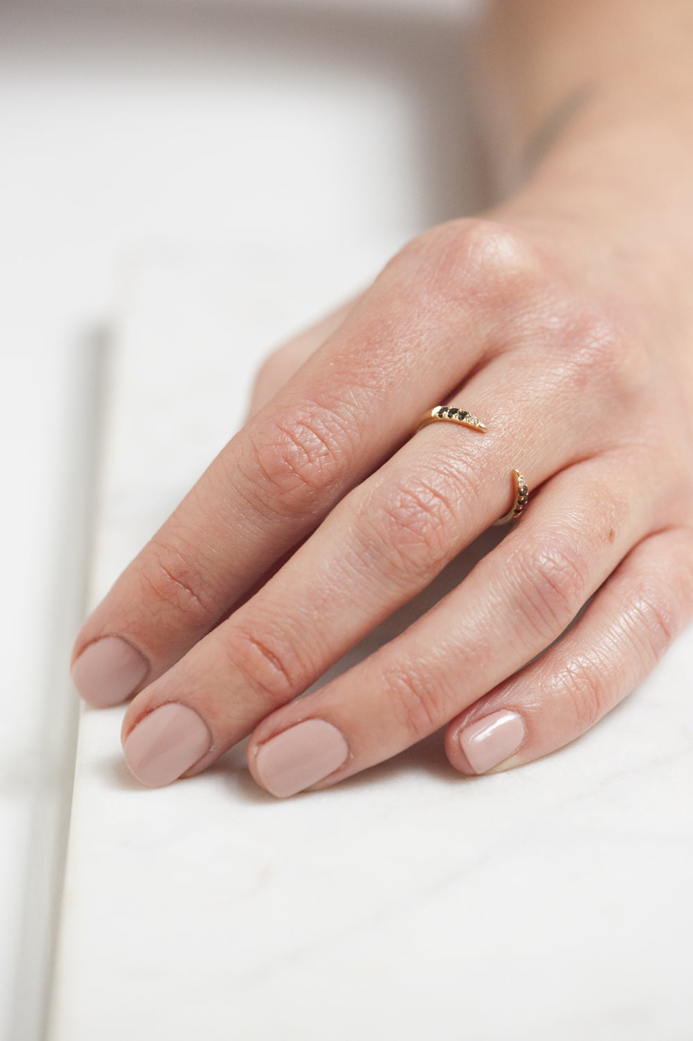 Diamond Torc Ring - Black