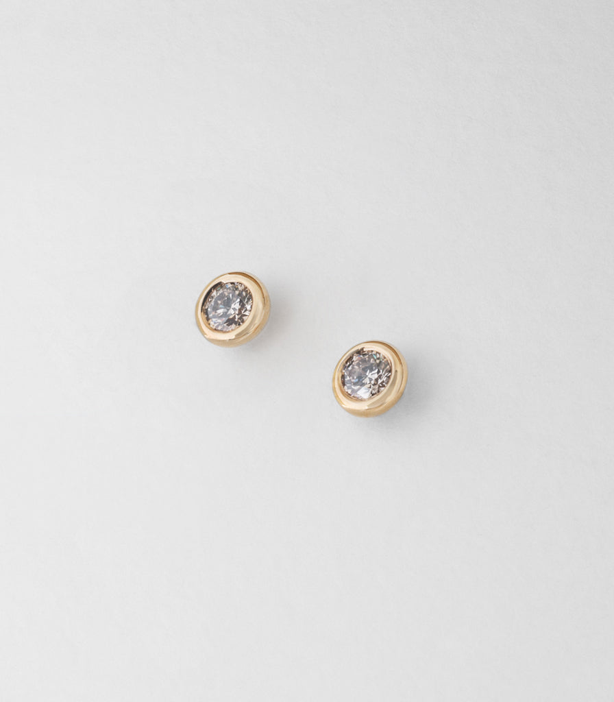 Buoy Studs - Champagne Diamonds