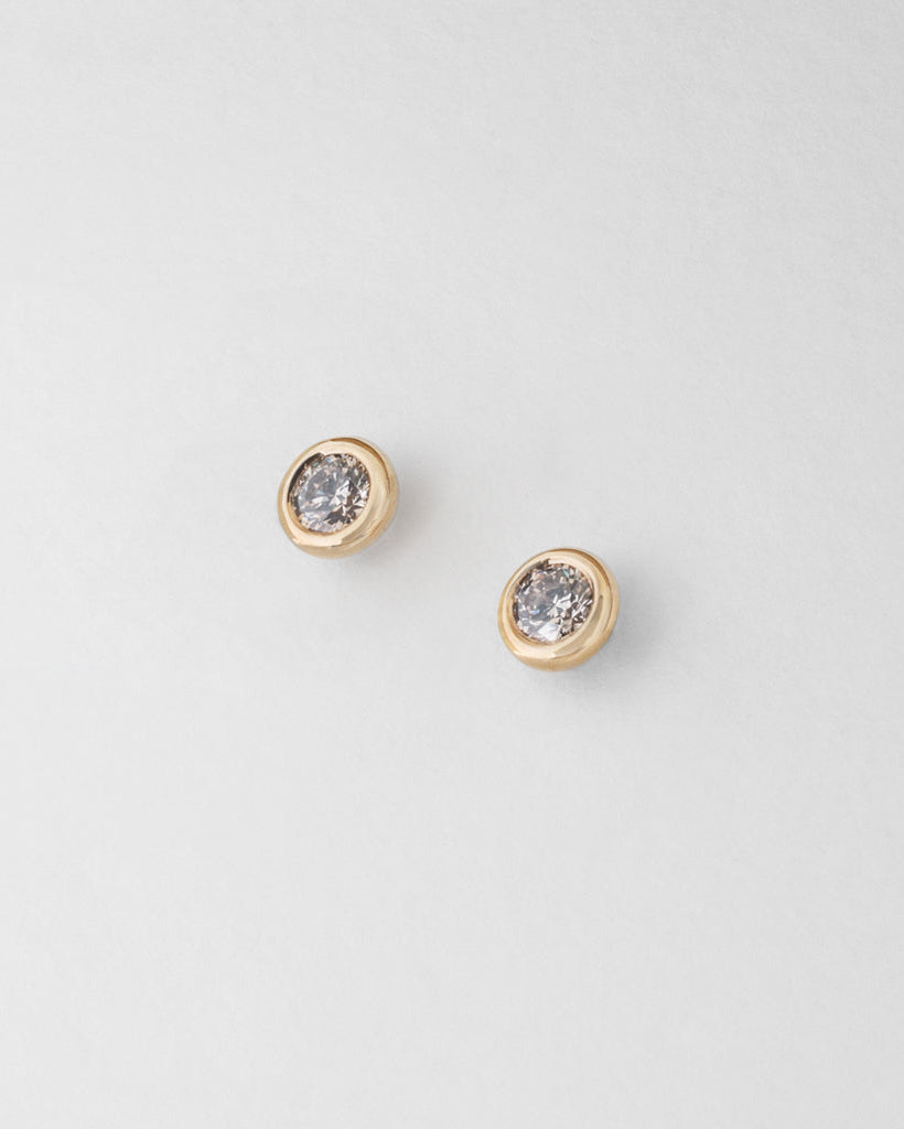 Buoy Studs - Champagne Diamonds