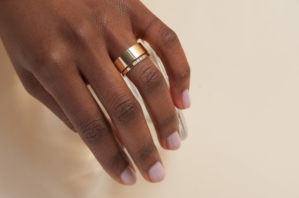 Cigar Ring 14k gold band ATTIC ATTIC