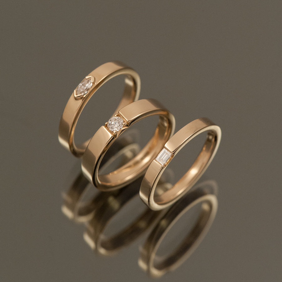 Diamond Slice Ring - Baguette
