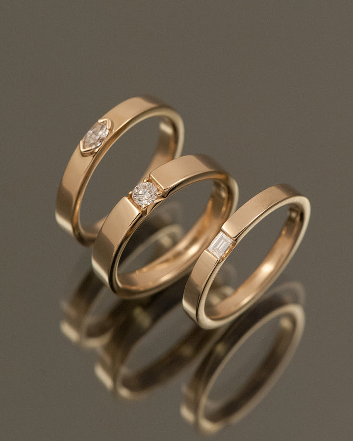 Diamond Slice Ring - Baguette