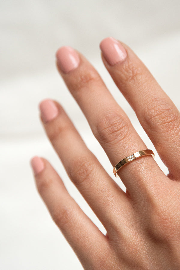 Diamond Slice Ring - Baguette