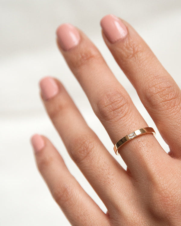 Diamond Slice Ring - Baguette