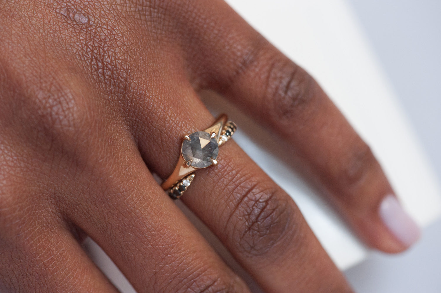 Diamond Torc Ring - Black