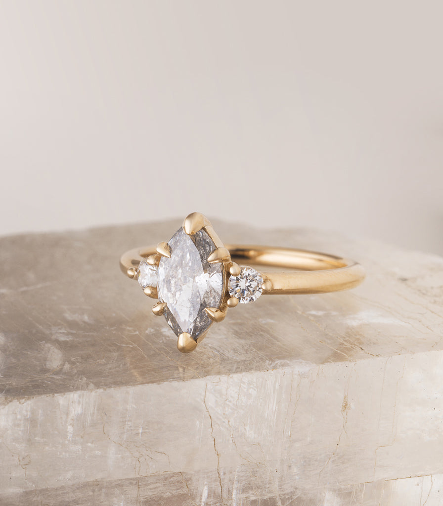 Thea Ring - Salt and Pepper Marquise Diamond