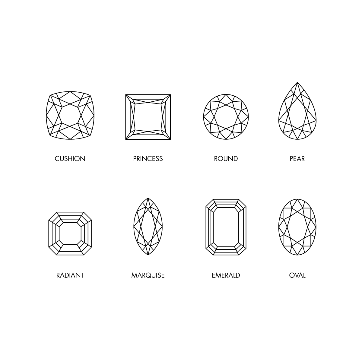 Diamond shapes + cuts