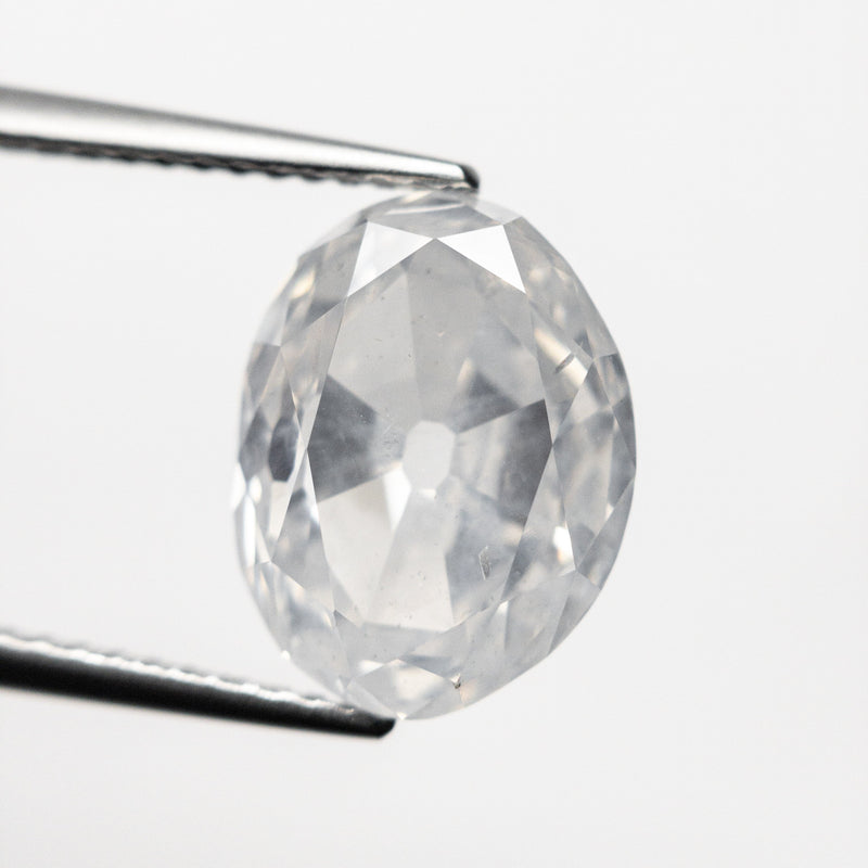5.54ct 11.83x9.02x6.02mm GIA I2 Fancy White Modern Antique Oval Old Mine Cut 19722-01