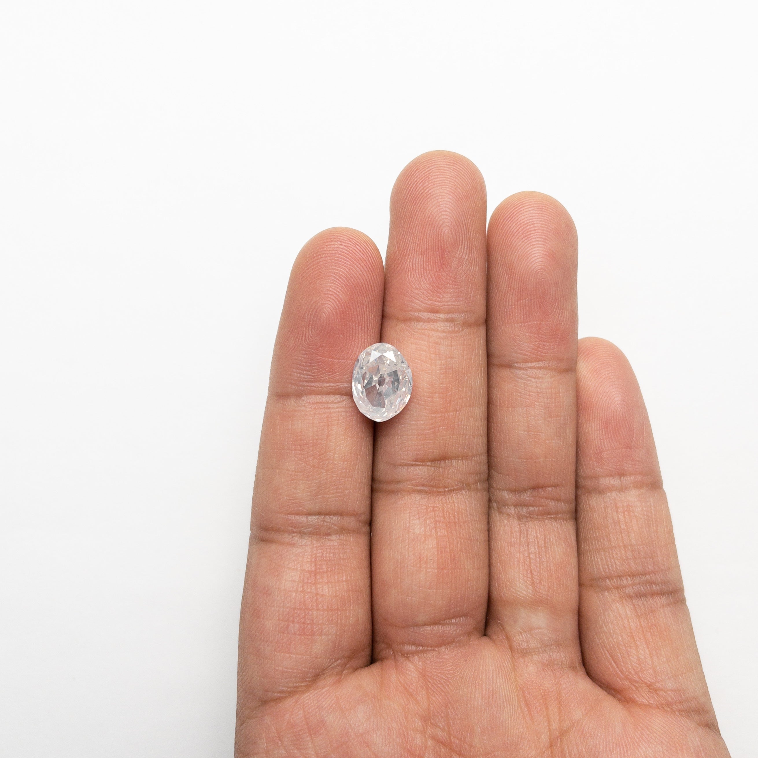 5.54ct 11.83x9.02x6.02mm GIA I2 Fancy White Modern Antique Oval Old Mine Cut 19722-01