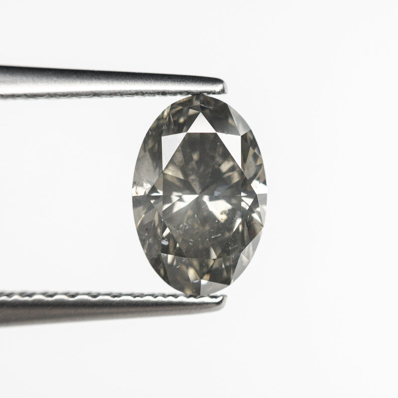 1.01ct 7.77x5.22x3.56mm Fancy Grey Oval Brilliant 19546-01