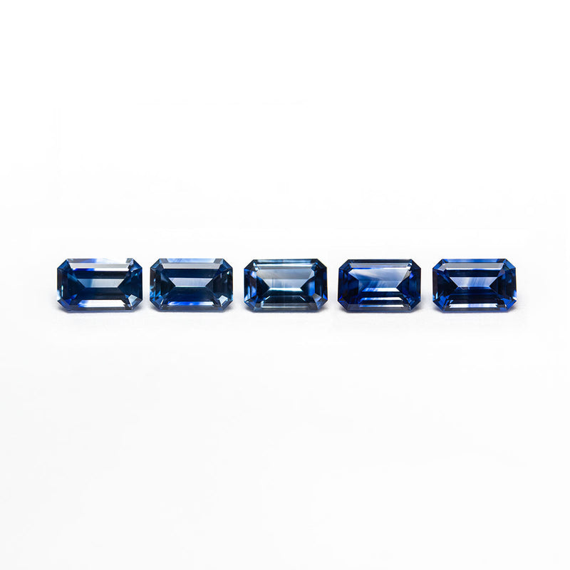 2.25cttw 5pc 5.5x3.5mm Cut Corner Rectangle Step Cut Sapphires 27722-01