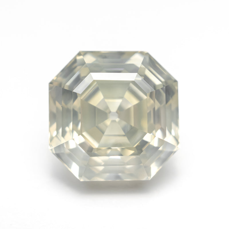 5.51ct 9.76x9.75x6.75mm GIA I1 Fancy Greyish Greenish Yellow Cut Corner Square Step Cut 28026-01