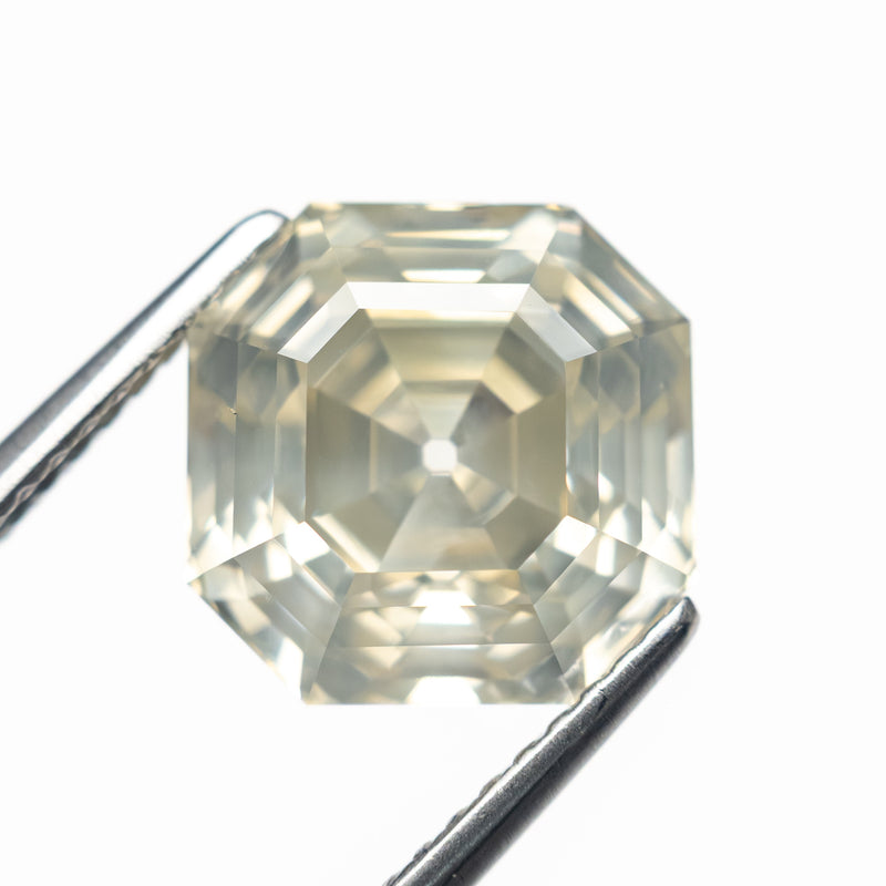 5.51ct 9.76x9.75x6.75mm GIA I1 Fancy Greyish Greenish Yellow Cut Corner Square Step Cut 28026-01